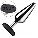   Master Series Butt Slut Metal & Silicone Butt Plug Silver, 13  4,8 