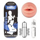Мастурбатор-ротик в футляре Sex In A Can Mouth Lotus Tunnel Vibrating, киберкожа, вибропуля в подарок