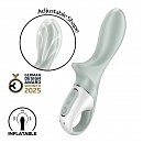 Анальный вибратор Satisfyer Air Pump Booty 3, надувная головка + 12 режимов вибрации, 19 х 3,6-4,1 см