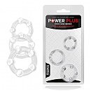 Набор эрекционных колец — Power Plus Triple Beaded Ring Set Clear
