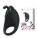 Эрекционное виброкольцо Rabbit Vibrator Penis Ring Black, клиторальный отросток с ушками