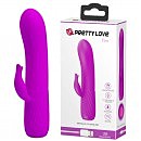 Вибратор для вагинально-клиторальной стимуляции Pretty Love Tim Vibrator Purple, 15 х 2,9 см