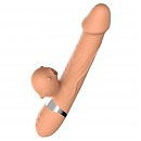 Вибратор-кролик Basia Thtusting Vibrator 2in1, вибрация + ротация + толчки вверх-вниз, 24 х 3,5 см