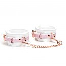   Liebe Seele White & Pink Fairy Goat Leather Hand Cuffs, -