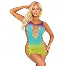   Leg Avenue Seamless Ombre Faux Lace Up Mini Dress One Size