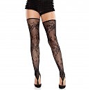   Leg Avenue Floral Net Toe Loop Footless Thigh Highs One Size,  