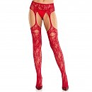      Net Stockings with Attached Garter Belt One Size, 