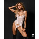 Сетчатый корсет с подвязками для чулок Obsessive Arrowel White corset, белый