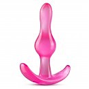Гелевый анальный плаг B YOURS CURVY ANAL PLUG PINK Blush, розовый, 9 х 2,3 см