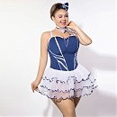 Эротический костюм стюардессы JSY P61122 Plus Size, платье + трусики-стринги + головной убор + платок
