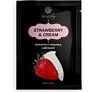 Съедобный согревающий гель смазка для прелюдии Secret Play Strawberry & Cream, 10 мл