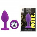 Силиконовая анальная пробка EGZO Silicone Purple Round Plug Clear S, фиолетовый, 7 х 2,8 см