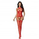 Откровенный сетчатый бодистокинг Softline Bodystocking 2054 red One Size, красный