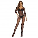 Бодистокинг с открытым доступом Softline Bodystocking 2048 black One Size, ромбовидный узор