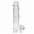 ���������� ������������� � �������� Realrock Dildo 6 Transparent, 17 � 2,5 ��