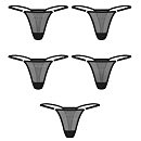 Набор из 5 сексуальных трусиков Obsessive Violami 5-pack thong, цвет черный