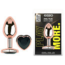�������� ������ � ����������-������ EGZO Rose Gold Heart Plug Black size M, 8,2 � 3,4 ��