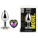 �������� ������ � ����������-������� EGZO Silver Heart Plug size M, ������, 8,2 � 3,4 ��