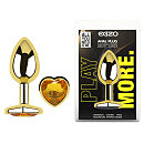 ���������� �������� ������ � ���������� � ����� ������ EGZO Gold Heart Plug size M, 8,2 � 3,4 ��