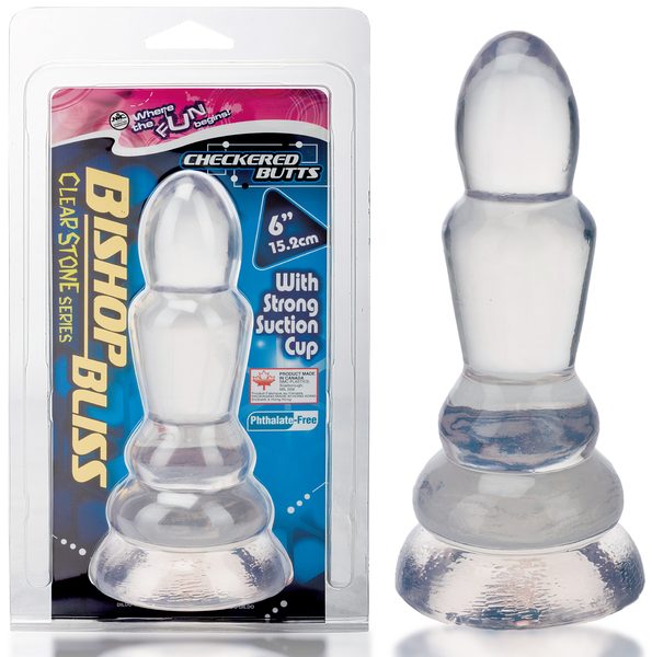 CLEAR STONE BISHOP BLISS BUT PLUG, CLEAR