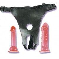    «Crotchless Strap-On 2 Dongs Hot Pink» Crotchless Strap-On 2 Dongs Hot Pink