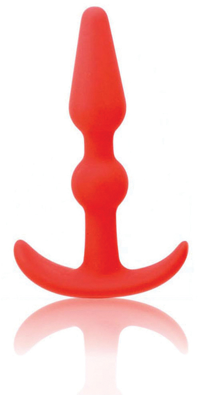   T-SHAPE SILICONE BUTT PLUG RED, 8.9  2 