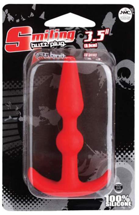   T-SHAPE SILICONE BUTT PLUG RED, 8.9  2 