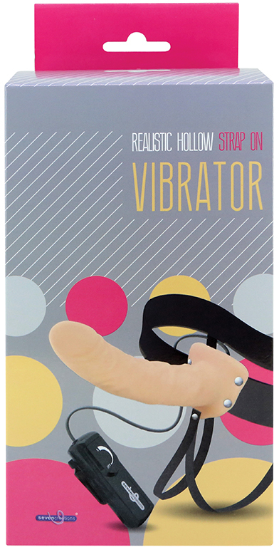   REALISTIC HOLLOW STRAP ON VIBRATOR 8INCH
