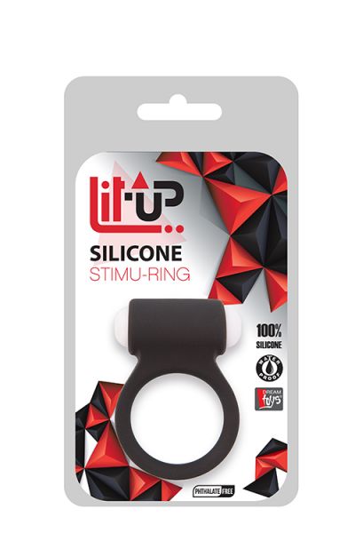   Lit-Up Silicone Stimu Ring 3 Black 