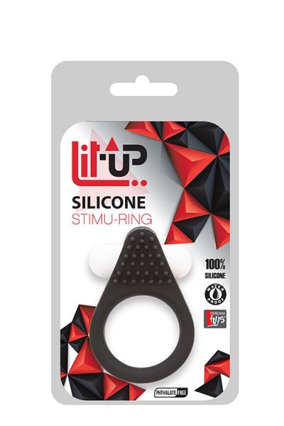   Lit-Up Silicone Stimu Ring 1 Black