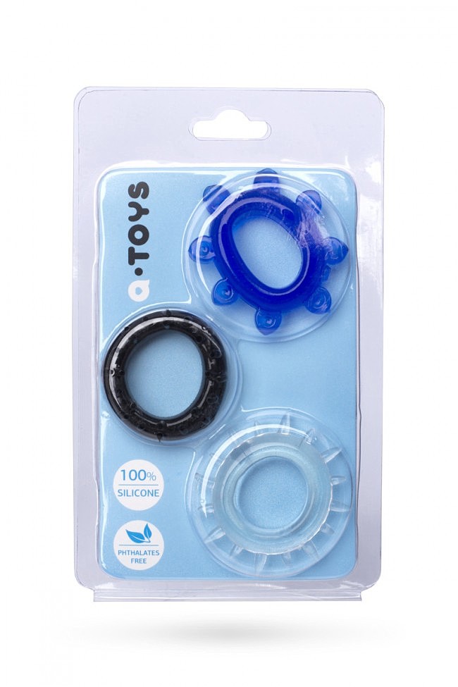 Эрекционные кольца — A-TOYS 769003 Cockrings set, 3 pcs.Mix color