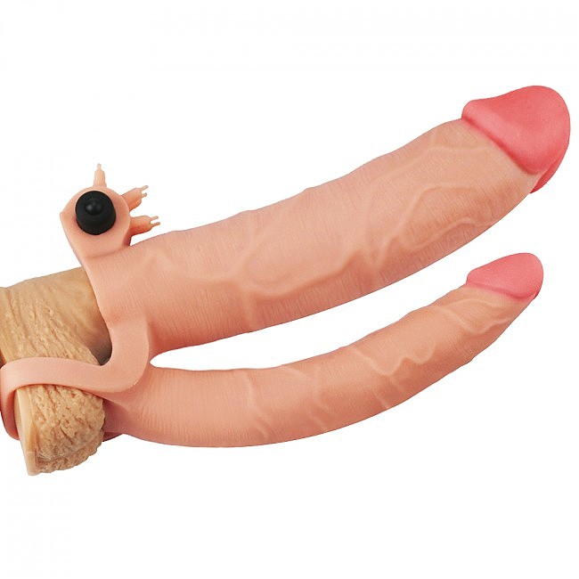 Pleasure X Tender Vibrating Double Penis Sleeve Add 3