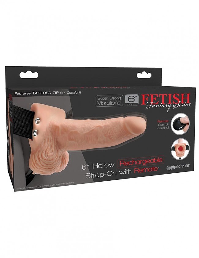 Fetish Fantasy 6 Hollow Rechargeable Strap-on with Balls        , 17,55 
