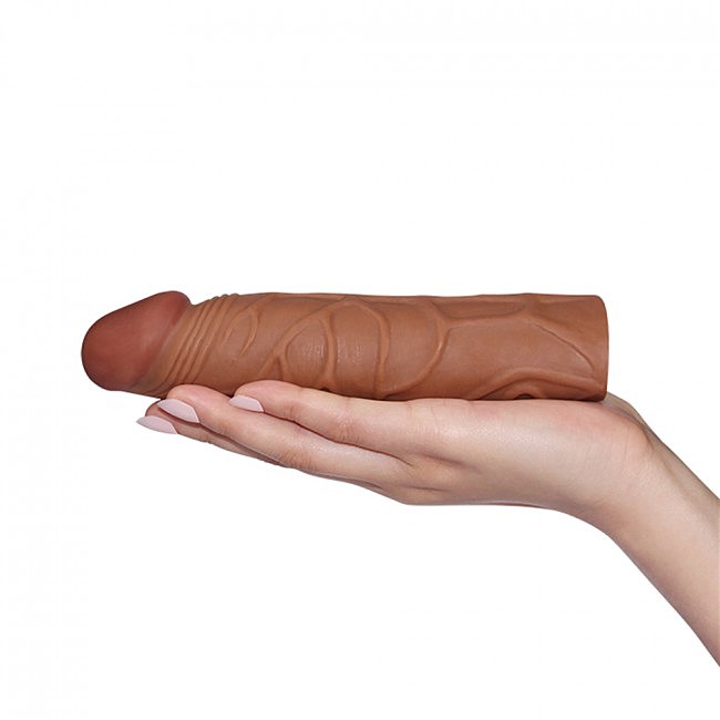    — Pleasure X-Tender Penis Sleeve Brown Add 2 
