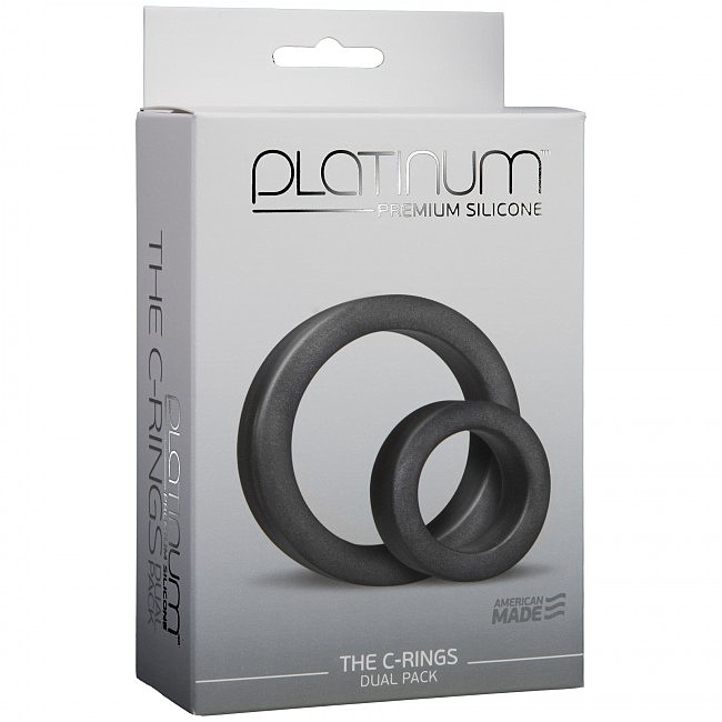 Doc Johnson Platinum Premium Silicone  The C-Rings  Charcoal