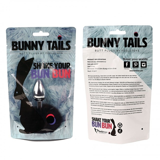 	  FeelzToys — Bunny Tails Butt Plug Black