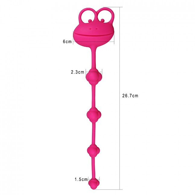анальный стимулятор, бусы, розовый, длина 26,7 см, диаметр — 1,5-2,2 см.