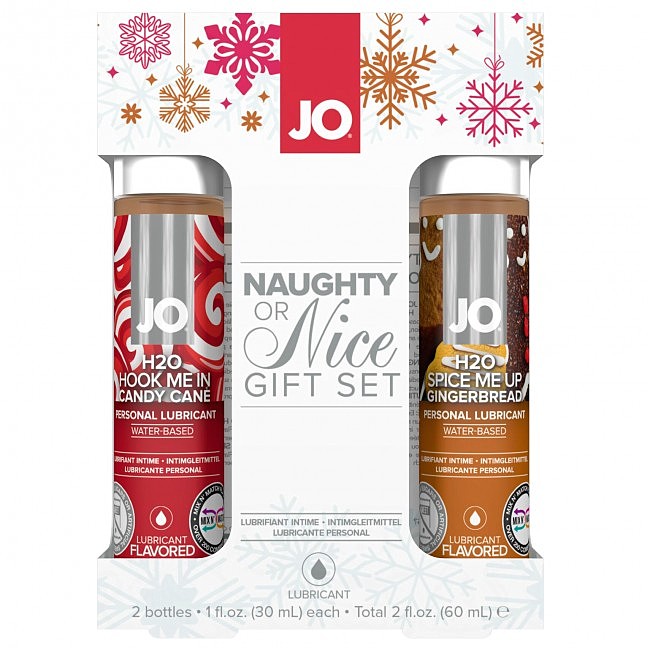 System JO Naughty or Nice Gift Set — Candy Cane & Gingerbread (2 x 30 )