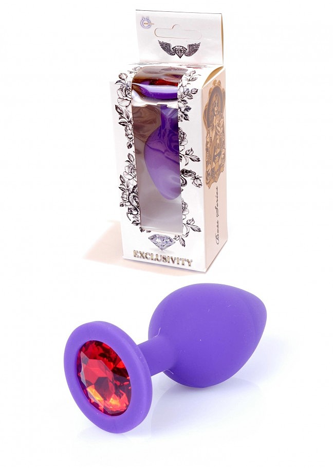   -Jewellery Purple Silikon PLUG MediumRed Diamond