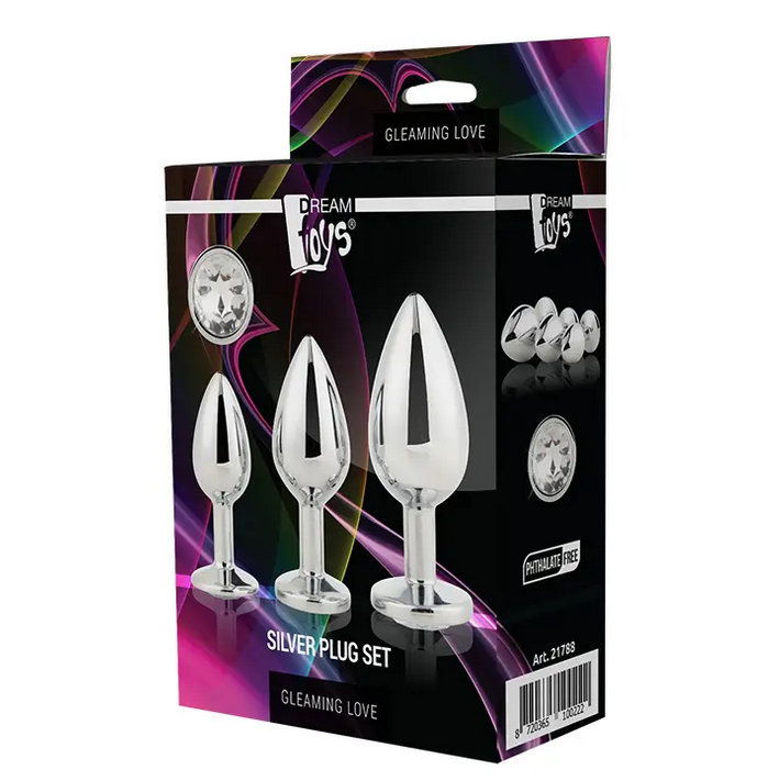    Dream Toys GLEAMING LOVE SILVER PLUG SET