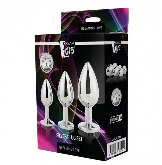    Dream Toys GLEAMING LOVE SILVER PLUG SET