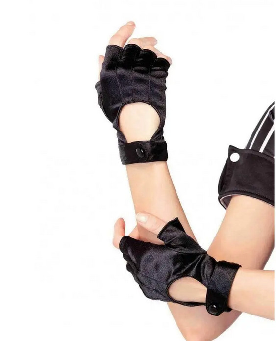     Leg Avenue Fingerless Motercycle Gloves O/S