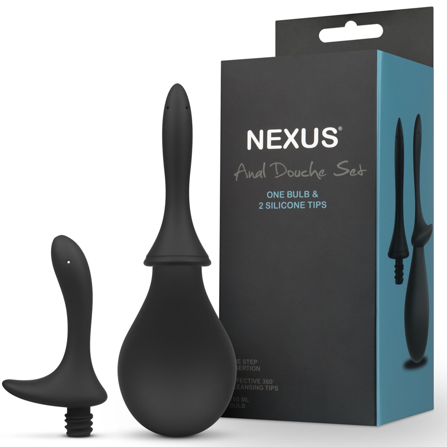 Nexus ANAL DOUCHE SET 250ml Douche with Two Silicone Nozzles