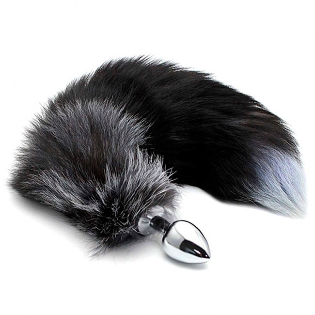      Alive Black And White Fox Tail L
