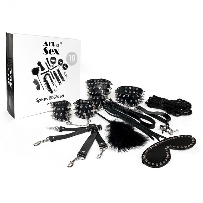  Art of Sex — Spikes BDSM Set Leather, 10 ,  , 