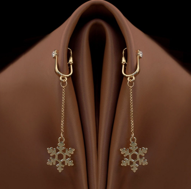 Украшения для клитора и половых губ non-pierced clitoral jewelry dangle with snowflake UPKO