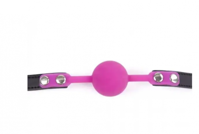 Silicone ball gag rose with lock