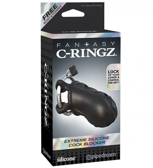   Fantasy C-ringz Silicone Penis Blocker Chastity Device With Adjustable C-ring