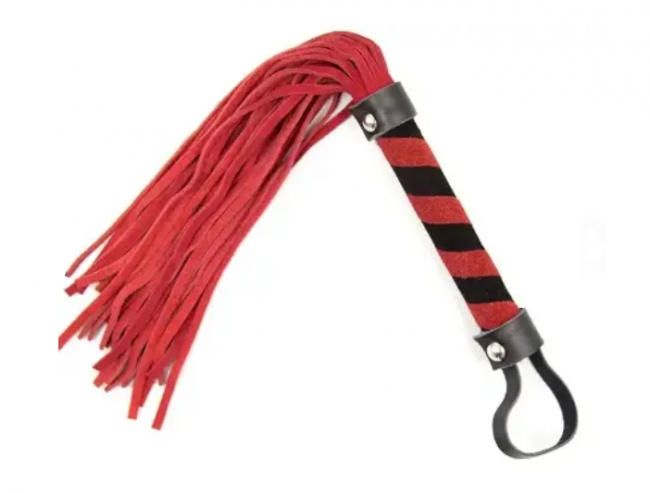  DS Fetish Leather flogger M red