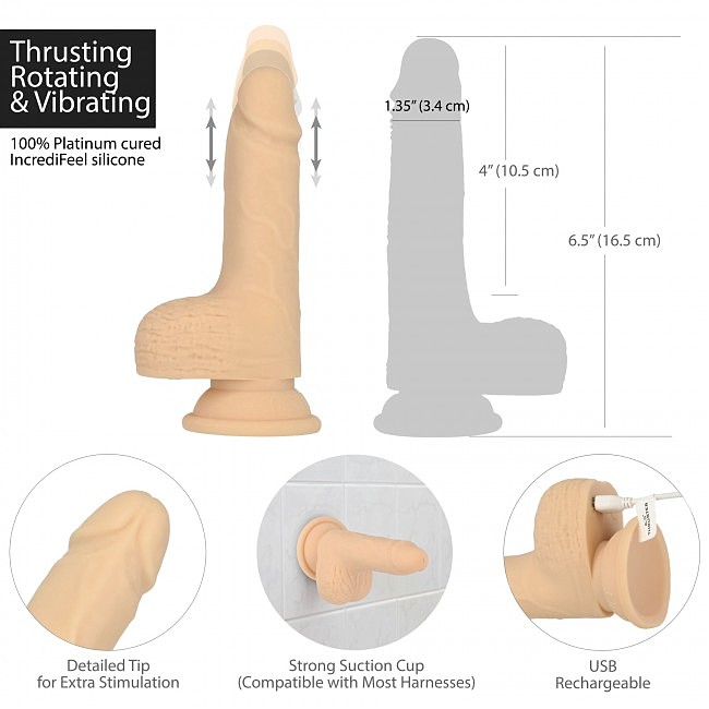    Naked Addiction 6.5» Thrusting Dong With Remote
